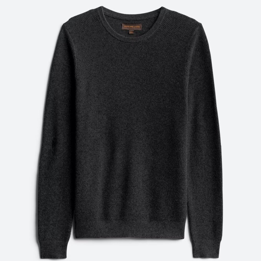 NWT Fairlane & Sons Bowen Textured Crewneck Sweater Men’s M Gray